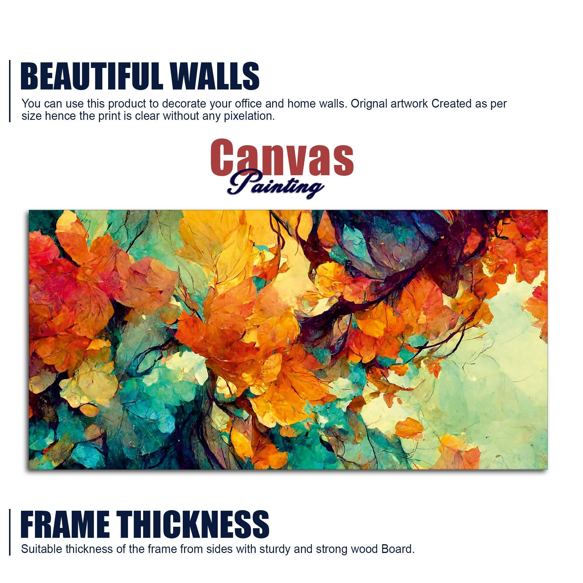 Abstract Texture Colorful Leaves Art Canvas Wall Painting