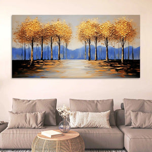Abstract Trees Pathway Canvas Wall Art Painting for Home Decor