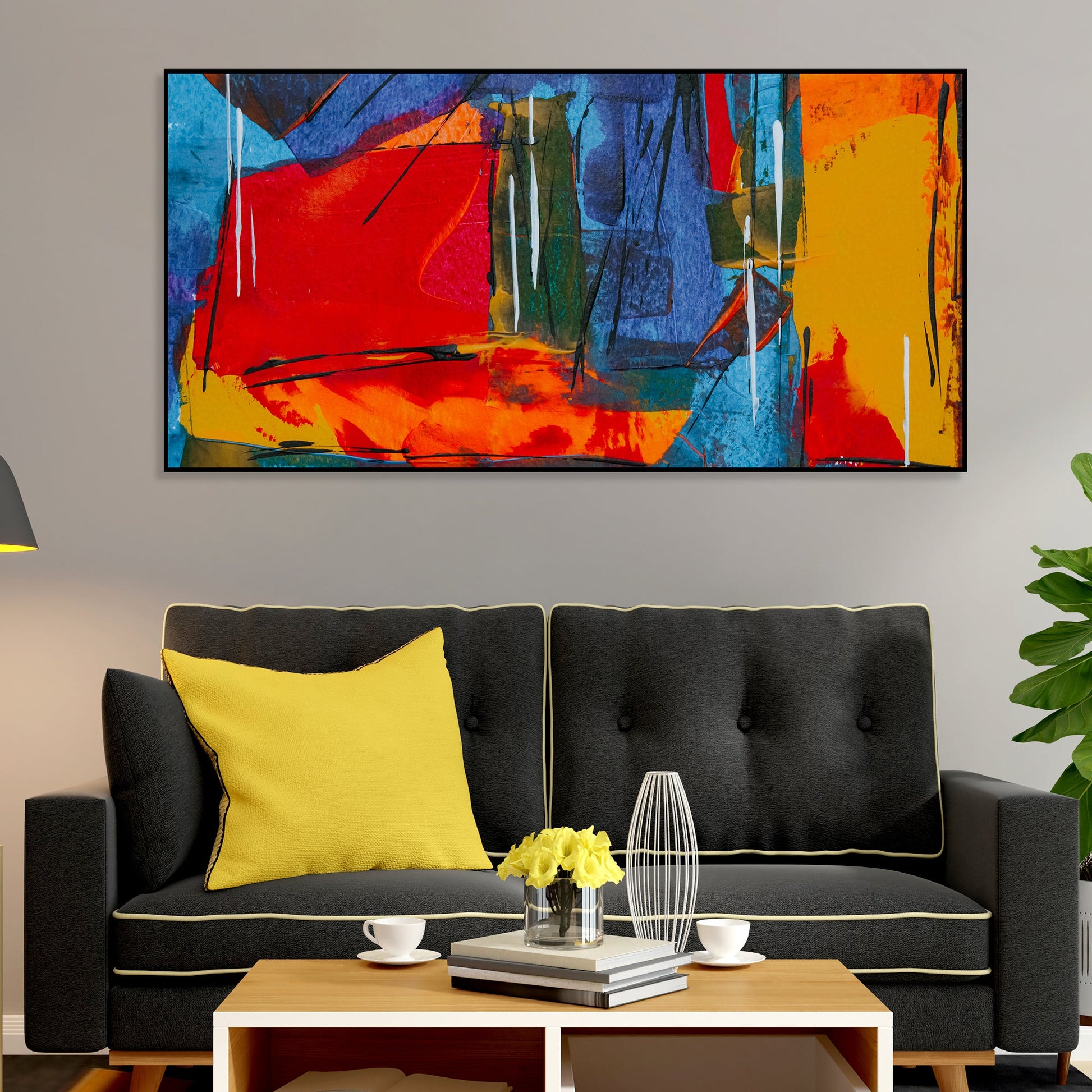 Abstract Various Colorful Floating Frame Wall Painting