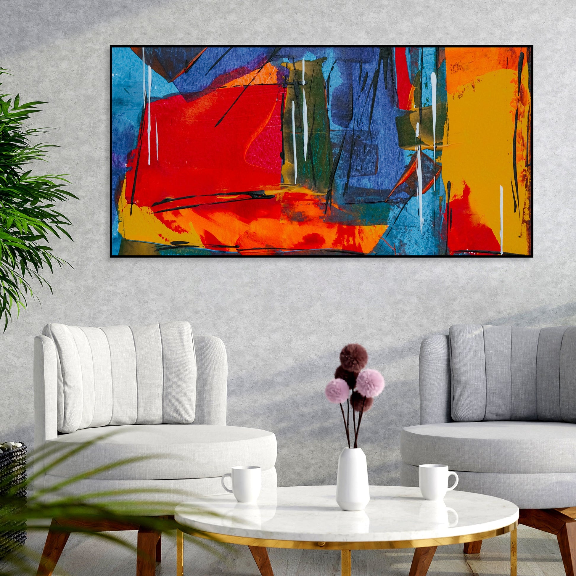 Abstract Various Colorful Floating Frame Wall Painting