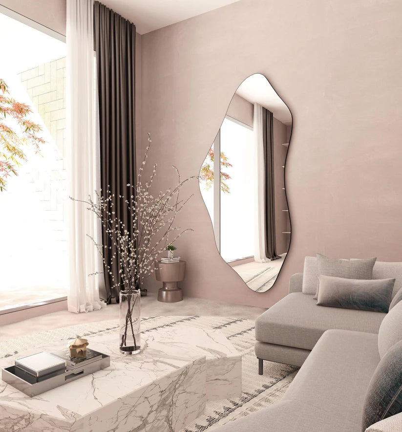 Abstract Wall Mirror in Flowing Shape Design