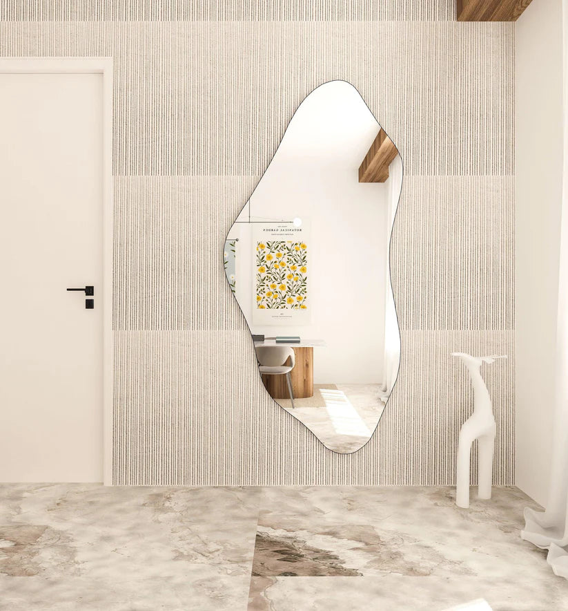 Abstract Wall Mirror in Flowing Shape Design