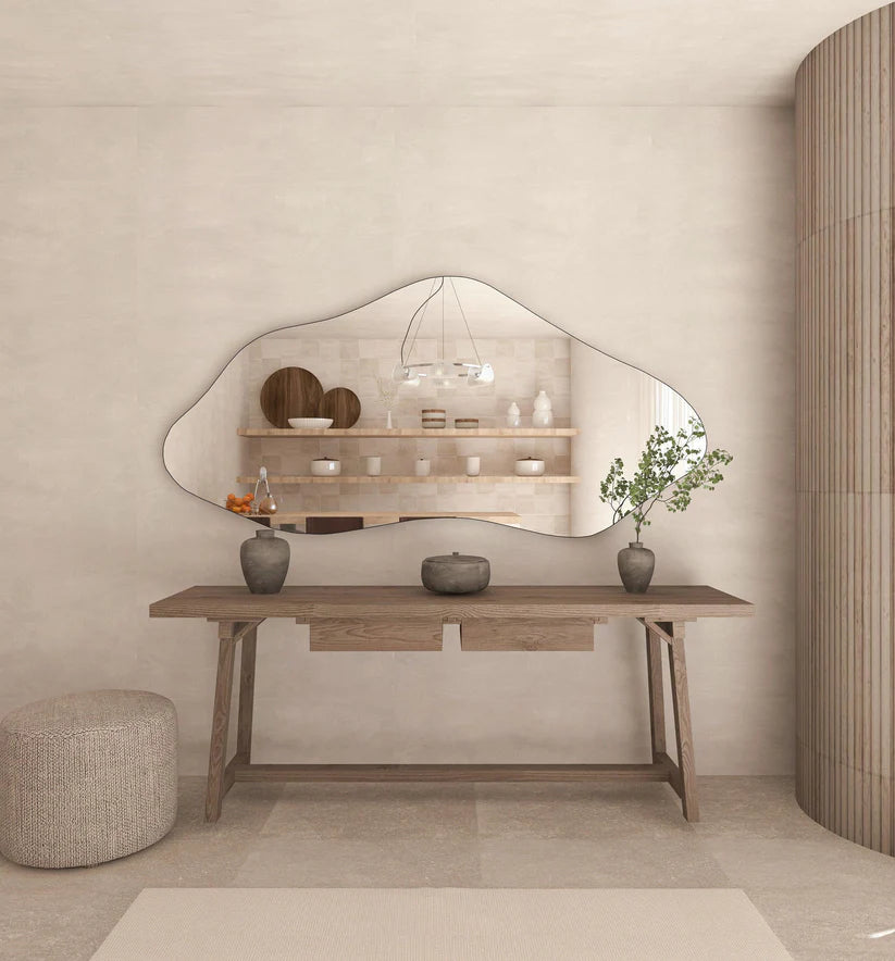 Abstract Wall Mirror in Flowing Shape Design