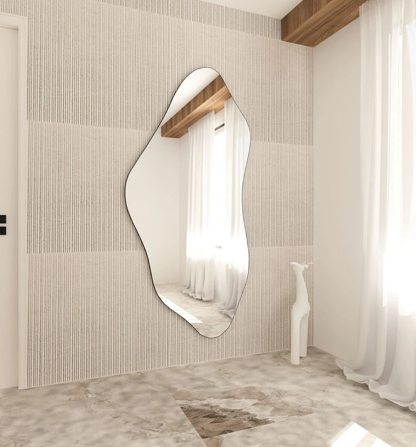 Abstract Wall Mirror in Flowing Shape Design