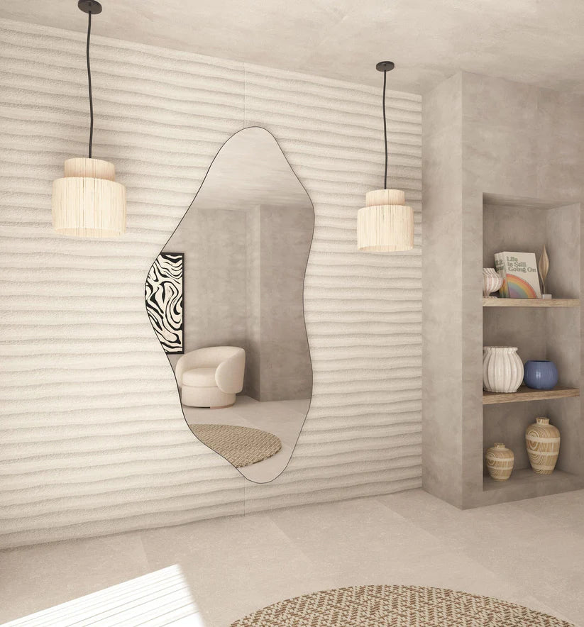 Abstract Wall Mirror in Flowing Shape Design