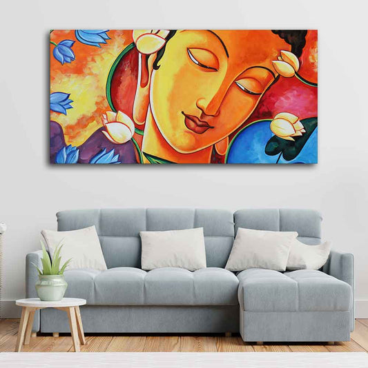 Abstract Wall Painting of Lord Spiritual Buddha