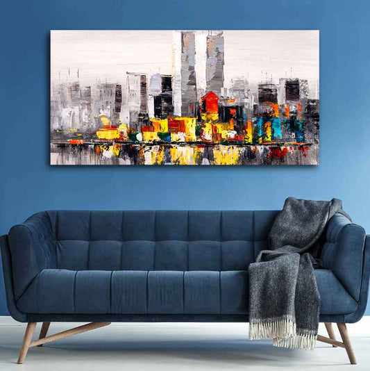 Abstract Wall Painting of A New York City Skyline