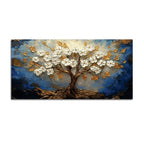 Abstract White Flower Tree Canvas Wall Art Painting for Home Decor