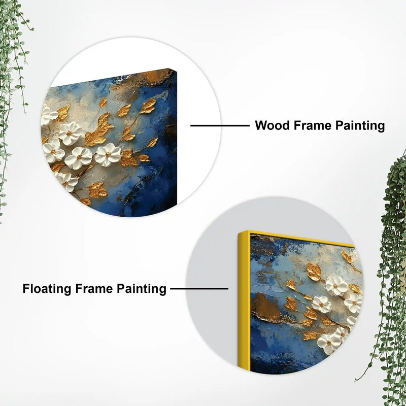 Abstract White Flower Tree Canvas Wall Art Painting for Home Decor