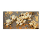 Abstract White Magnolia Floral Canvas Painting for Modern Home Decoration