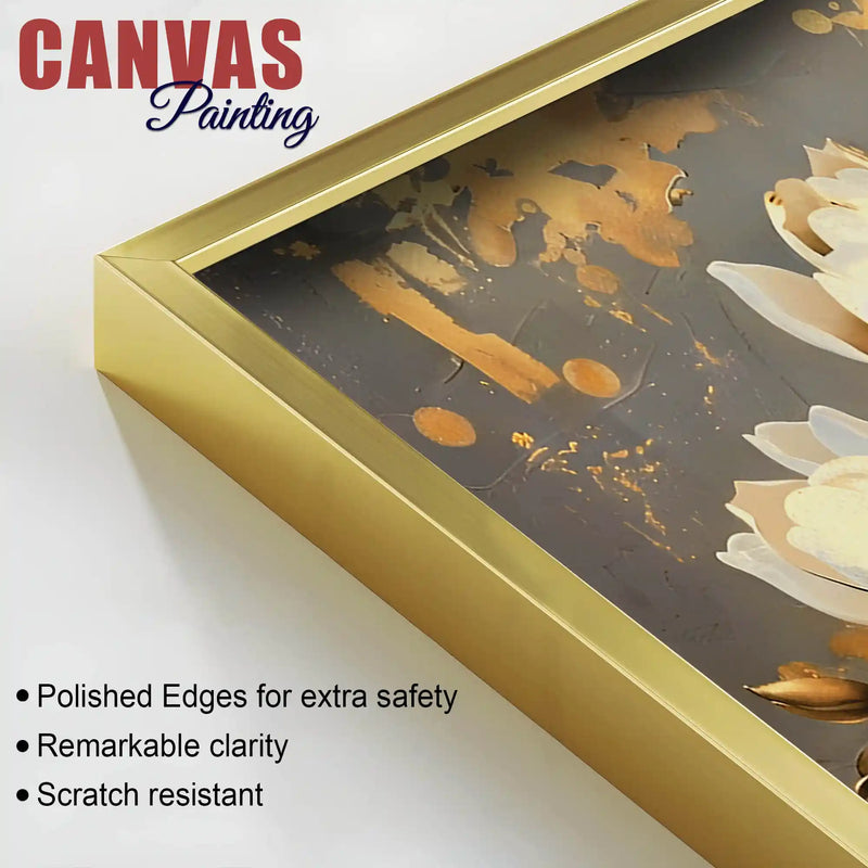 Abstract White Magnolia Floral Canvas Painting for Modern Home Decoration