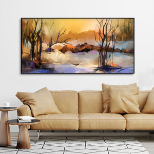 Abstract Winter Forest landscape Canvas Wall Painting