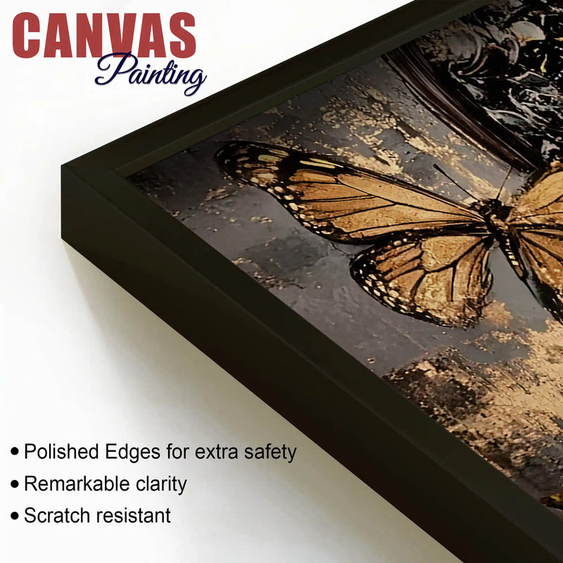 Abstract Woman Face Canvas Wall Painting with Butterflies Luxury Wall Art Home Decor