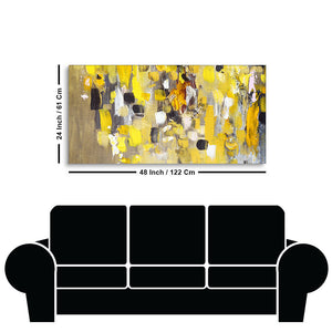 Abstract Yellow Wall Art Premium Canvas Wall Painting