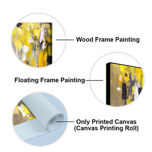 Abstract Yellow Wall Art Premium Canvas Wall Painting