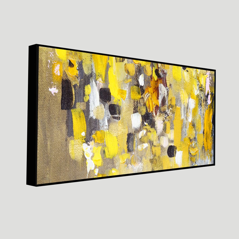 Abstract Yellow Wall Art Premium Canvas Wall Painting