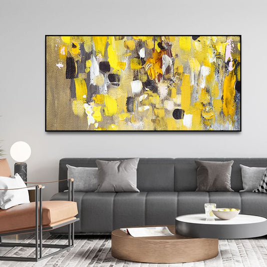 Abstract Yellow Wall Art Premium Canvas Wall Painting