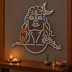 Adiyogi Lord Shiva Neon Wall Light for Home, Mandir & Shop Decor