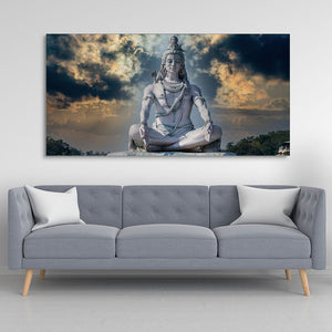 Adiyogi Shiva Meditating Canvas Wall Painting