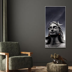 Adiyogi Shiva with Moon on the Head Canvas Wall Painting