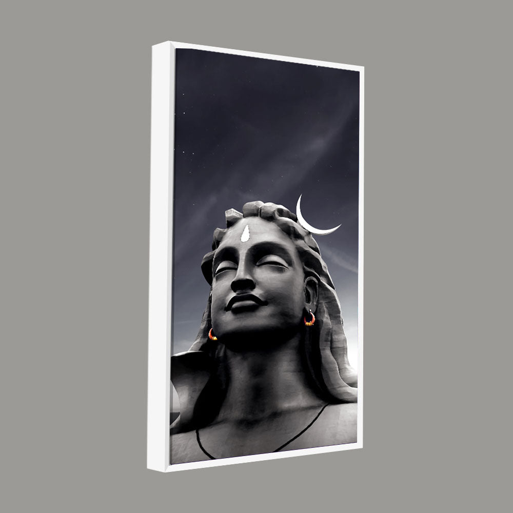 Adiyogi Shiva with Moon on the Head Canvas Wall Painting