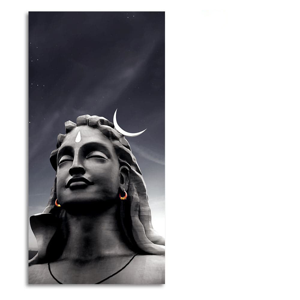 Adiyogi Shiva with Moon on the Head Canvas Wall Painting