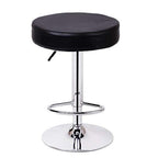 Adjustable Swivel Bar Stool with Black Faux Leather Seat