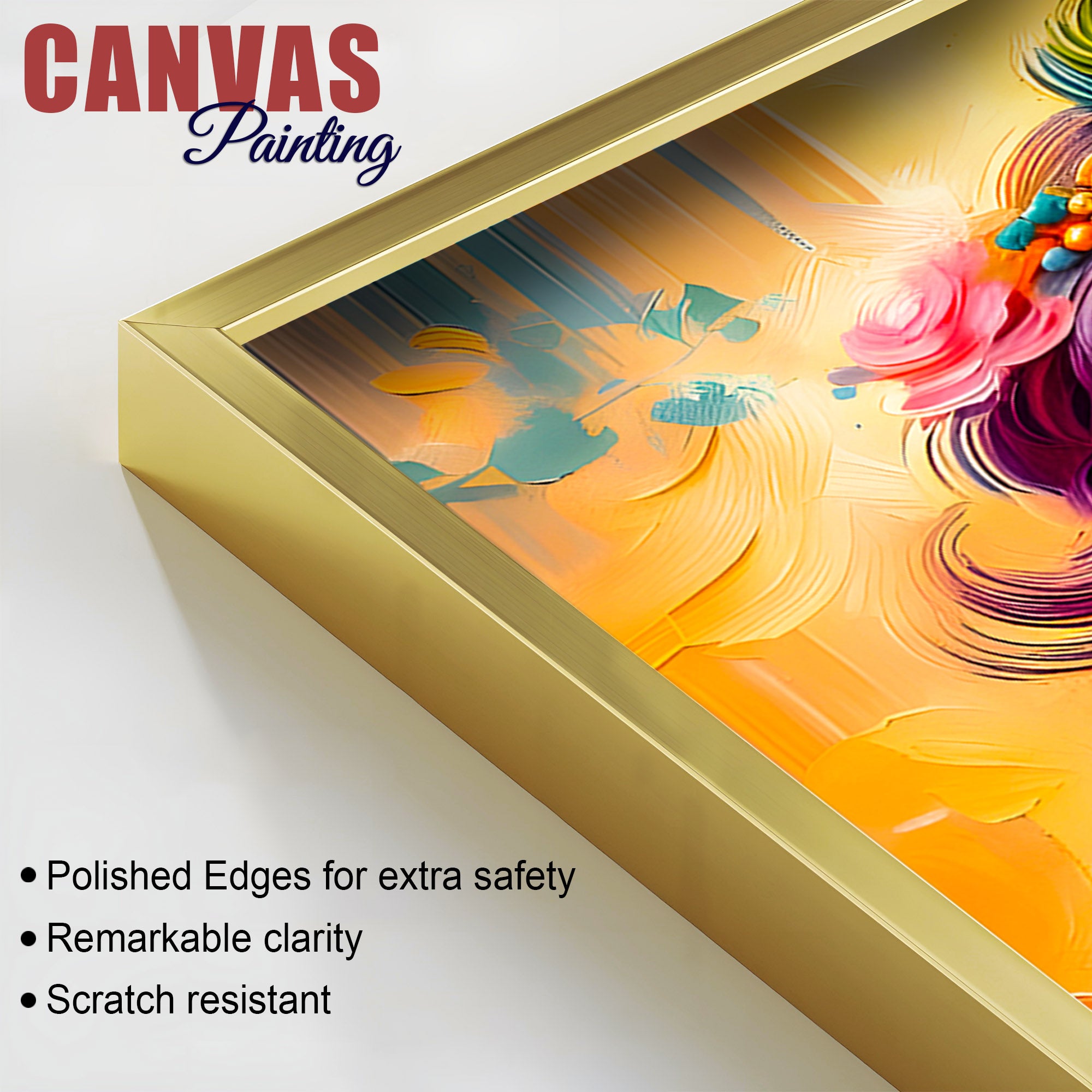 Adorable Little Krishna Canvas Wall Art Painting for Mandir & Living Room