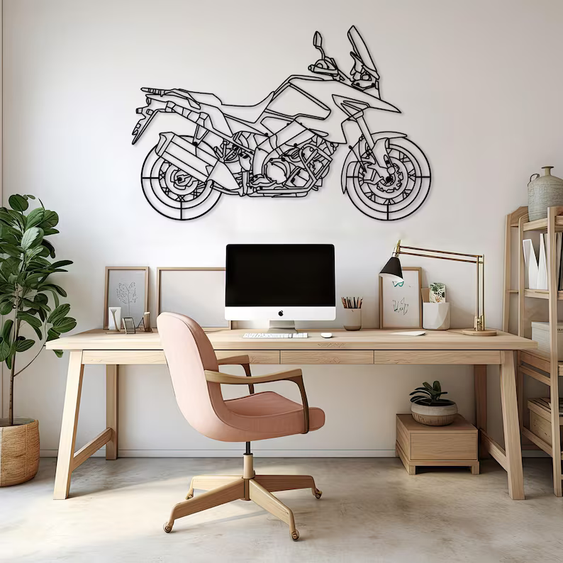 Adventure Motorcycle Metal Wall Art for Living Room Decor