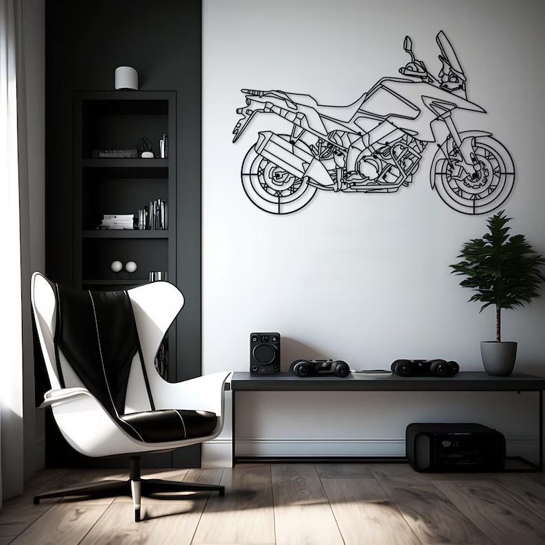 Adventure Motorcycle Metal Wall Art for Living Room Decor