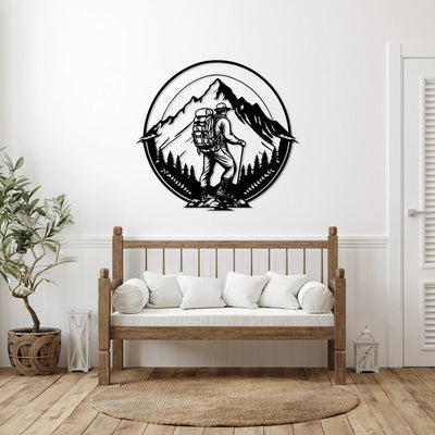 Adventure Mountain Climbing Metal Art Wall Decor