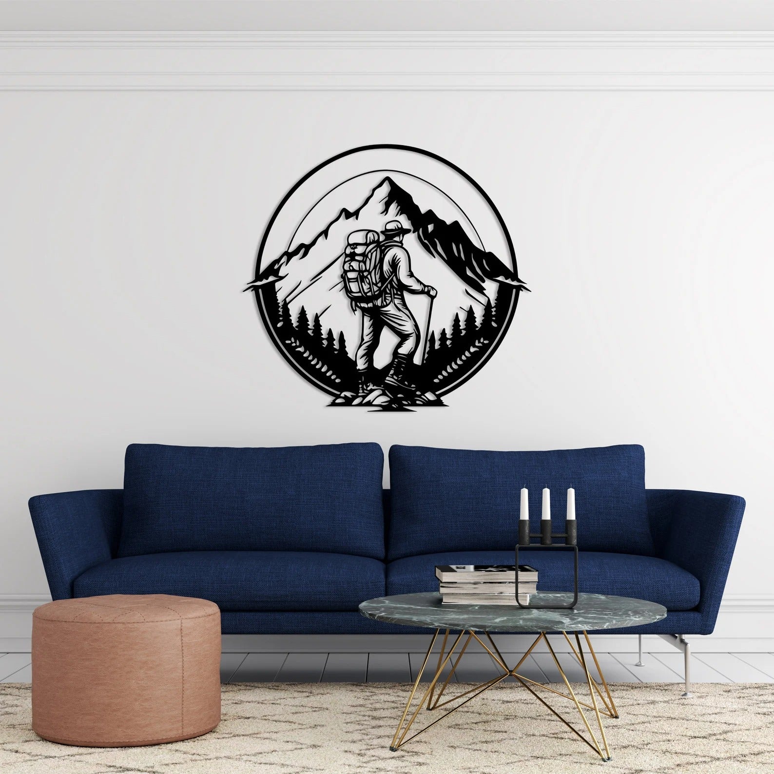 Adventure Mountain Climbing Metal Art Wall Decor