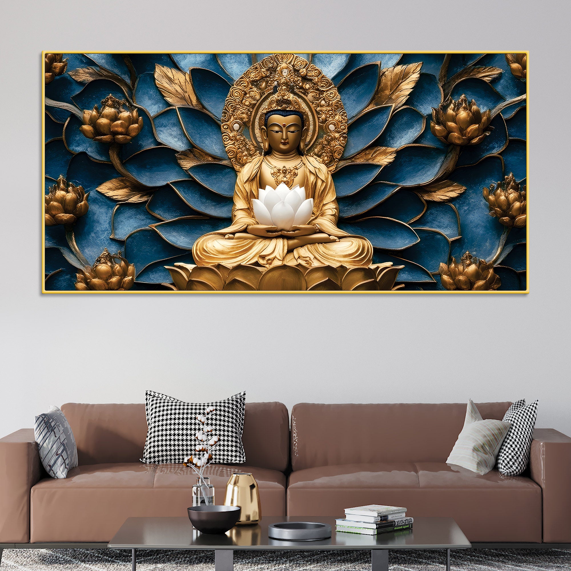 Aesthetic Buddha Wall Painting for Interior Wall Decor