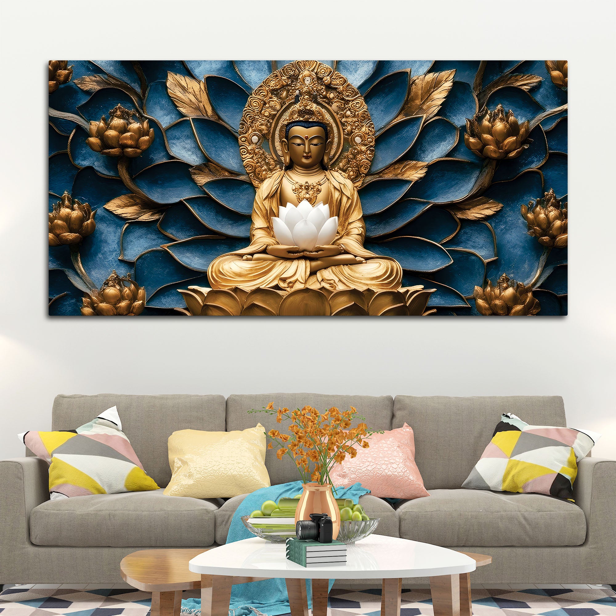 Aesthetic Buddha Wall Painting for Interior Wall Decor