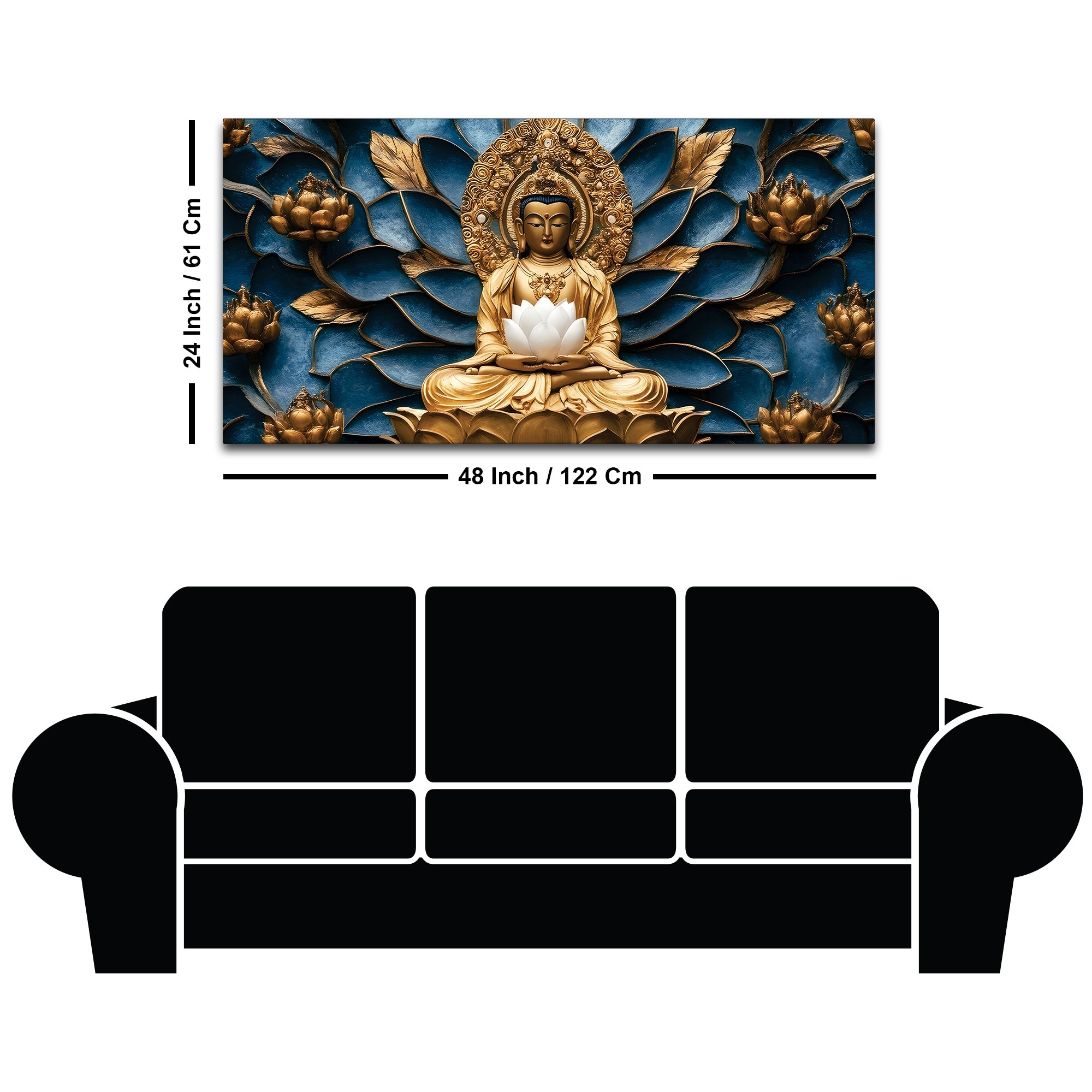 Aesthetic Buddha Wall Painting for Interior Wall Decor