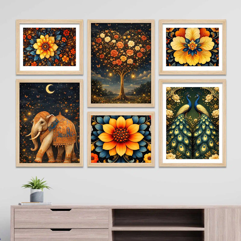 Aesthetic Floral and Nature Wall Art Frame Set of 6