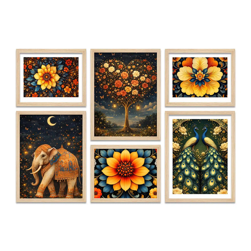 Aesthetic Floral and Nature Wall Art Frame Set of 6
