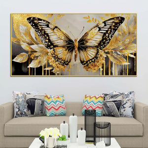 aesthetic-golden-butterfly-luxury-abstract-wall-painting