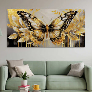 Aesthetic Golden Butterfly Luxury Abstract Wall Painting