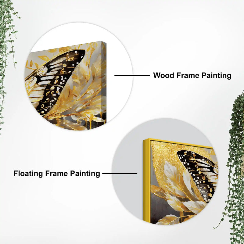 Aesthetic Golden Butterfly Luxury Abstract Wall Painting
