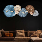 Aesthetic Golden Koi Lily Pads Crystal Glass Backlit LED Painting