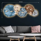Aesthetic Golden Koi Lily Pads Crystal Glass Backlit LED Painting