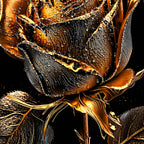 Aesthetic Golden Rose Floating Frame Crystal Wall Painting