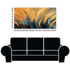 Aesthetic Golden Wheat Feather Abstract Canvas Wall Painting