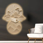 Aesthetic Mountains Trees & Koi Fish Premium Crystal Glass Backlit LED Painting