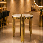 Aesthetic Round Nesting Table with Marble Top Set Of 2