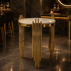 Aesthetic Round Nesting Table with Marble Top Set Of 2