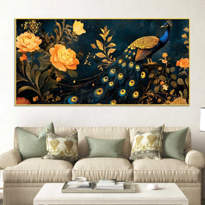 aesthetic-royal-peacock-in-gold-floral-canvas-wall-painting