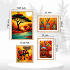 African Inspired Wall Frame Set of Four