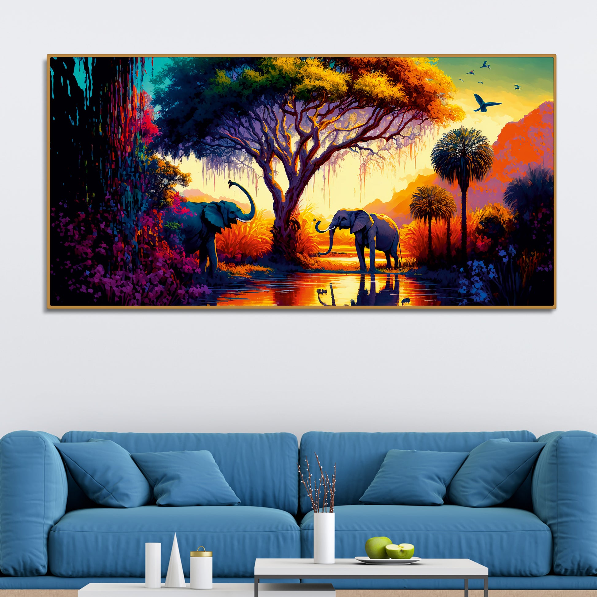 African Tropical Jungle View Canvas Wall Painting